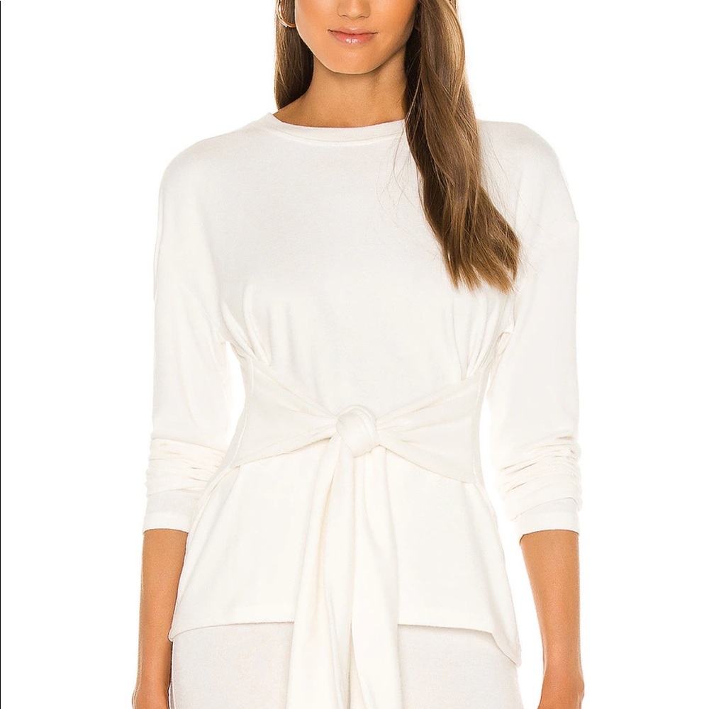 NWOT Revolve Mina Lisa White Tie Sweater
